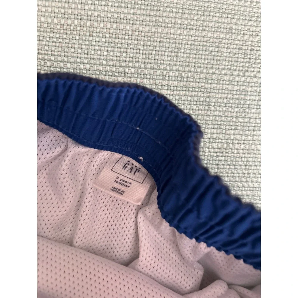 EUC Baby Gap Toddler Boys Blue Stripe Lined Swim Trunks G-89 Surf 3T